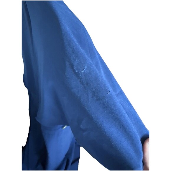 Halston Heritage Cape Sleeve Gown Dress Size 0 Blue Rhinestones *FLAWED - Picture 7 of 16